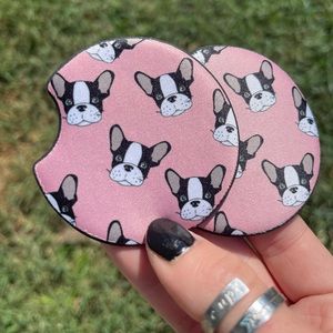 French Bulldog Car Coaster Set | Car Accessories